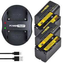 Аккумулятор PowerTrust NP-F750 NPF750 + двойное зарядное устройство USB для Yongnuo Godox LED светильник YN300Air II YN300 III YN600 L132T 2024 - купить недорого