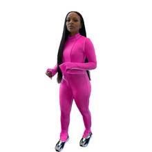 JRRY Women Tracksuits Two Pieces Set Long Sleeve Top Slit Pants 2 Pieces Slit Sleeves Sports Suit Casual Skinny Outdoor Wear 2024 - buy cheap