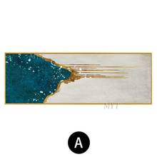 Linha de ouro azul branco abstrato pintura a óleo pintados à mão alta qualidade parede arte decoração da casa imagem moderna na lona unframe 2024 - compre barato