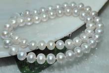 Natural Rare Gray 9-10mm near round bread cultured Pearl Necklace 2024 - buy cheap