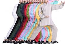 22color UNISEX top quality Linen Wudang taoist robe kung fu martial arts suits tai chi uniforms wushu clothing blue/green/red 2024 - buy cheap