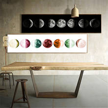 Póster con imagen de Planeta y Luna en blanco y negro, lienzo impreso, arte de pared, decoración del hogar para sala de estar 2024 - compra barato