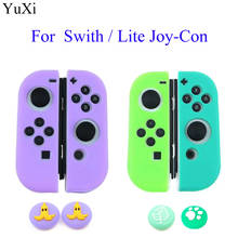 for Nintend Switch NS Soft Silicone Skin Case+2 Thumbstick Grips Joystick Caps Cover for Nintend Switch NX NS Joy-Con 2024 - buy cheap