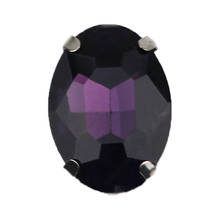 Deep Purple Four Claw Oval Shape High Quality Silver Base Crystal Glass Flatback Sew On Rhinestones For DIY Clothing/Garment 2024 - buy cheap