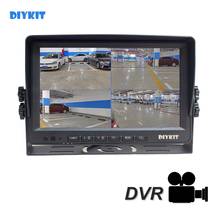 DIYKIT-Cámara de grabación de vídeo con tarjeta SD, 4 pines, 9 ", EWV 4, pantalla LCD cuádruple dividida, vista trasera de coche, Monitor de 4x1080P 2024 - compra barato