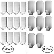 New 20 Pieces Self Adhesive Stainless Steel Wall Hooks,Utility Hanging Hooks for Robe, Coat, Bags, Home, Kitchen, Bathroom, Heav 2024 - buy cheap