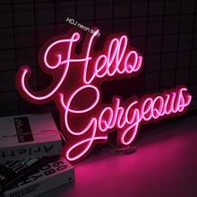 Hello Gorgeous-letrero de neón LED personalizado, decoración de pared, para tienda, hogar, habitación, boda, fiesta, luz decorativa 2024 - compra barato