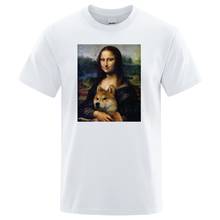 Mona Lisa Shiba Inu Doge suelto hombres T camisa 2020 camiseta de verano Fitness pantalón corto Casual Camiseta de manga camiseta Fitness Tops 2024 - compra barato