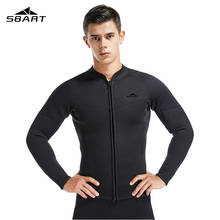 SBART-traje de neopreno de manga larga para hombre, chaqueta negra con protección solar UV para surf, mantiene el calor, para buceo y natación, mono, 3MM 2024 - compra barato