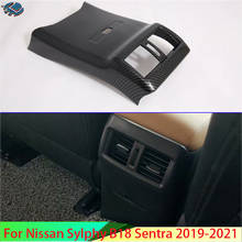 Cubierta embellecedora de marco de ventilación trasera para coche Nissan Sylphy B18 Sentra 2019 2020 2021, accesorios de fibra de carbono, reposabrazos plateado 2024 - compra barato