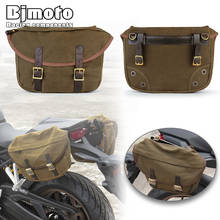 Universal Canvas Motorcycle Bag Saddlebags Luggage Side Bags Tool Pouch Scooter Custom Chopper Bobber Cruiser ATV 2024 - buy cheap