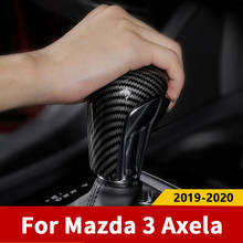 Capa de cabeça de câmbio de carro, de fibra de carbono, guarnição para mazda 3 axela 2019 2020, acessórios 2024 - compre barato