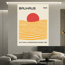 Bauhaus, design abstrato, sol e mar, cartaz de exposição, capa de revista, decoração de casa, impressão fácil, arte contemporânea, 2024 - compre barato