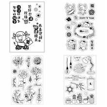 Year of the Ox Simple life Flower Specimen Transparent Stamp Clear Stamps Set for DIY Scrapbooking Craft Card 2021 new 2024 - buy cheap