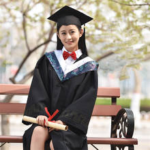 High School Student Academic Dress Graduation College Group Picture Class Japanese Style University Black Clothing Robe+Hat 2024 - buy cheap