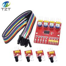 TZT-F233-01 de trazado infrarrojo de cuatro vías, módulo de seguimiento de 4 canales, línea de transmisión, evitación de obstáculos, sensores de coche y robot 2024 - compra barato