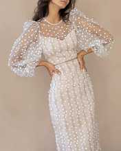 DPSDE 2021 весенние модные новые длинные платья в стиле high street платья с длинным рукавом и круглым вырезом однотонные кружевные длинные платья 2024 - купить недорого