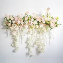 Hilera de flores colgante para decoración de boda, arco Floral, estación de arreglo, decoración de salón, telón de fondo para fiesta, ventana, hogar y jardín 2024 - compra barato