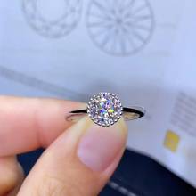 crackling  moissanite gemstone ring for women jewelry engagement ring for wedding 925 sterling silver ring birthday gift 2024 - buy cheap