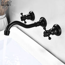 ELLEN-grifo de lavabo de pared para baño, mezclador de agua fría y caliente, montado en la pared, doble manija, grifos extendidos, EL097 2024 - compra barato