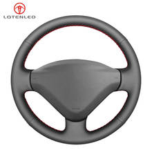 LQTENLEO Black Genuine Leather Car Steering Wheel Cover For Citroen Berlingo 2008-2016 Jumpy 2009-2016 Toyota Proace 2013-2016 2024 - buy cheap