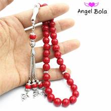 New Fashion 10mm33 Prayer Beads Islamic Muslim Tasbih Red Agates Beads Charm Rosary Bracelets For Women Men Prayer Jewelry 2024 - buy cheap