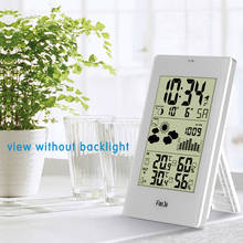 FanJu-termómetro inalámbrico para interiores y exteriores, higrómetro, barómetro, reloj despertador, estación de previsión meteorológica inalámbrica 2024 - compra barato