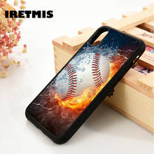 Iretmis 5 5S SE 6 6S Мягкий ТПУ силиконовый чехол для телефона чехол для iPhone 7 8 plus X Xs 11 Pro Max XR пламенный бейсбол 2024 - купить недорого