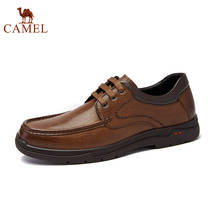CAMEL 2020 New Autumn Genuine Leather Business Men Dress Shoes Lace up Comfortable Elegant Casual Shoes обувь мужская кожаная 2024 - купить недорого
