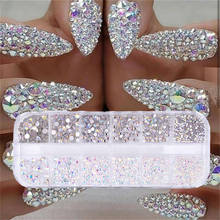 12 boxes / set of AB crystal rhinestone diamond gem 3D glitter nail art decoration beauty 2024 - buy cheap