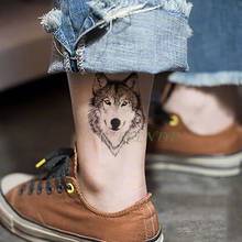 Waterproof Temporary Tattoo Sticker Animal Wolf Lion Eagle Tatto Flash Tatoo Hand Wrist Foot Arm Neck Fake Tattoos For Men Women 2024 - buy cheap