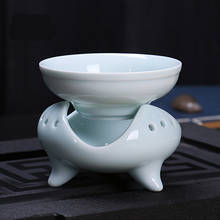 Colador de té chino de porcelana, Infusor de malla, filtro de especias de hojas de té sueltas de cerámica Celadon, accesorios de cocina 2024 - compra barato