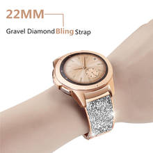 Pulseira de aço de 22mm, pulseira de metal moderna para samsung galaxy watch 3 45mm/46mm/gear s3, cascalho, diamante, para huawei gt 2 1 2024 - compre barato