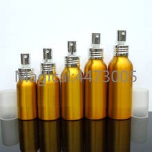 30-50 pces 30/50/60/80/100ml ouro de alumínio vazio garrafa de pulverizador névoa fina recarga cosméticos spray frasco amostra viagem subpacote garrafas 2024 - compre barato