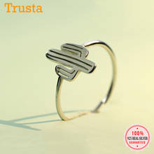 Trustdavis-anillo ajustable de cóctel de Cactus para mujer, de Plata de Ley 925 auténtica, joyería para fiesta de boda DS820 2024 - compra barato