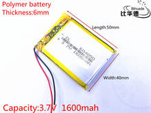 Baterias de lítio polímero de li-po, 1 peça 3.7v 1600mah 604050 para mp3 2024 - compre barato