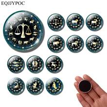 Zodiac Sign Fridge Magnet Constellation 30MM Refrigerator Magnets Leo Scorpio Aries Libra Birthday Fridge Sticker Home Decor 2024 - buy cheap