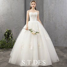 NEW 2020 St.Des Ivory A-line Robe Sexy Strapless Lace Simple Dream Amazing Sexy Goddess Floor-length Wedding Dress Wedding Gown 2024 - buy cheap