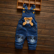 IENENS/джинсы для маленьких мальчиков, комбинезоны, длинные штаны для новорожденных с героями мультфильмов, джинсы для мальчиков, комбинезон, одежда, брюки 2024 - купить недорого