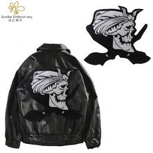 Skull Patches Iron on for Clothes Stickers Embroidery Applique Rock Badge Die Jacket Back Badges 2024 - buy cheap