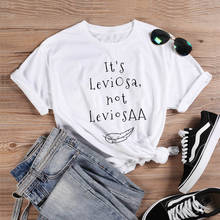 Leviosa-Camiseta con letras no Leviosa para mujer, remera divertida para mujer, camisetas de manga corta con cuello redondo, ropa holgada de verano 2021 2024 - compra barato