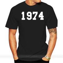 1974 в студенческом стиле-мужские 40th подарок на день рождения/подарок футболка-10 цветов Ман уникальный Рубашка с короткими рукавами футболки с круглым вырезом 2024 - купить недорого