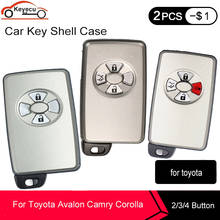 KEYECU for Toyota Avalon Camry Highlander Crown Corolla Smart Card Remote Car Key Shell Case Fob 2 / 3 / 4 Buttons White Case 2024 - buy cheap