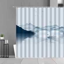 Chinese Style Ink Painting Scenery Shower Curtain Forest Natural Landscape Home Bathroom Decor Curtains Waterproof Bath Screen 2024 - buy cheap