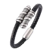 Fashion Men Women Bracelet Spiral Bracelet Bangle Genuine Leather Hand Chain Magnetic Buckle Charm Bracelet PW772 2024 - buy cheap