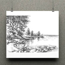ZhuoAng Small Tree By The River Clear Stamps/Silicone Transparent Seals for DIY scrapbooking photo album Clear Stamps 2024 - buy cheap