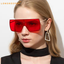 LongKeeper Vintage Big Square Sunglasses Women Men Flat Top Oversize Sun Glasses Female Fashion Brand Red Eyewear Gafas de sol 2024 - buy cheap