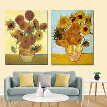 Vincent Van Gogh Golden Sunflower Oil Paintings on Canvas Floral Vase Posters and Prints Wall Art Pictures for Living Room Decor 2024 - buy cheap