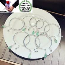 OMHXZJ-pulsera de plata de ley 100% para mujer, brazalete de fluorita verde Natural, regalo de cumpleaños, moda europea, CS113, venta al por mayor 2024 - compra barato