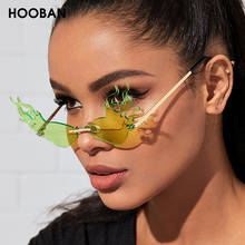 HOOBAN-gafas de sol con llama de fuego para mujer, lentes de sol sin montura, elegantes, de diseñador de marca, de lujo, para ir de compras, novedad de 2020 2024 - compra barato